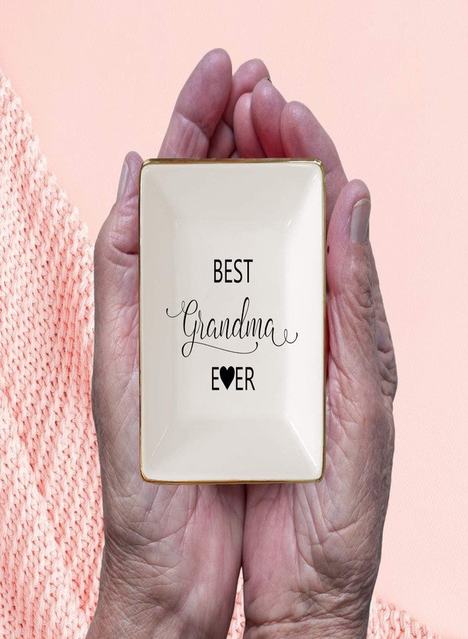 Simply Charmed Best Grandma Ever - Christmas Gift - Ceramic Jewelry Dish, Ring Holder, Trinket Tray - Elegant Birthday Gift for Grandmother - Image 2